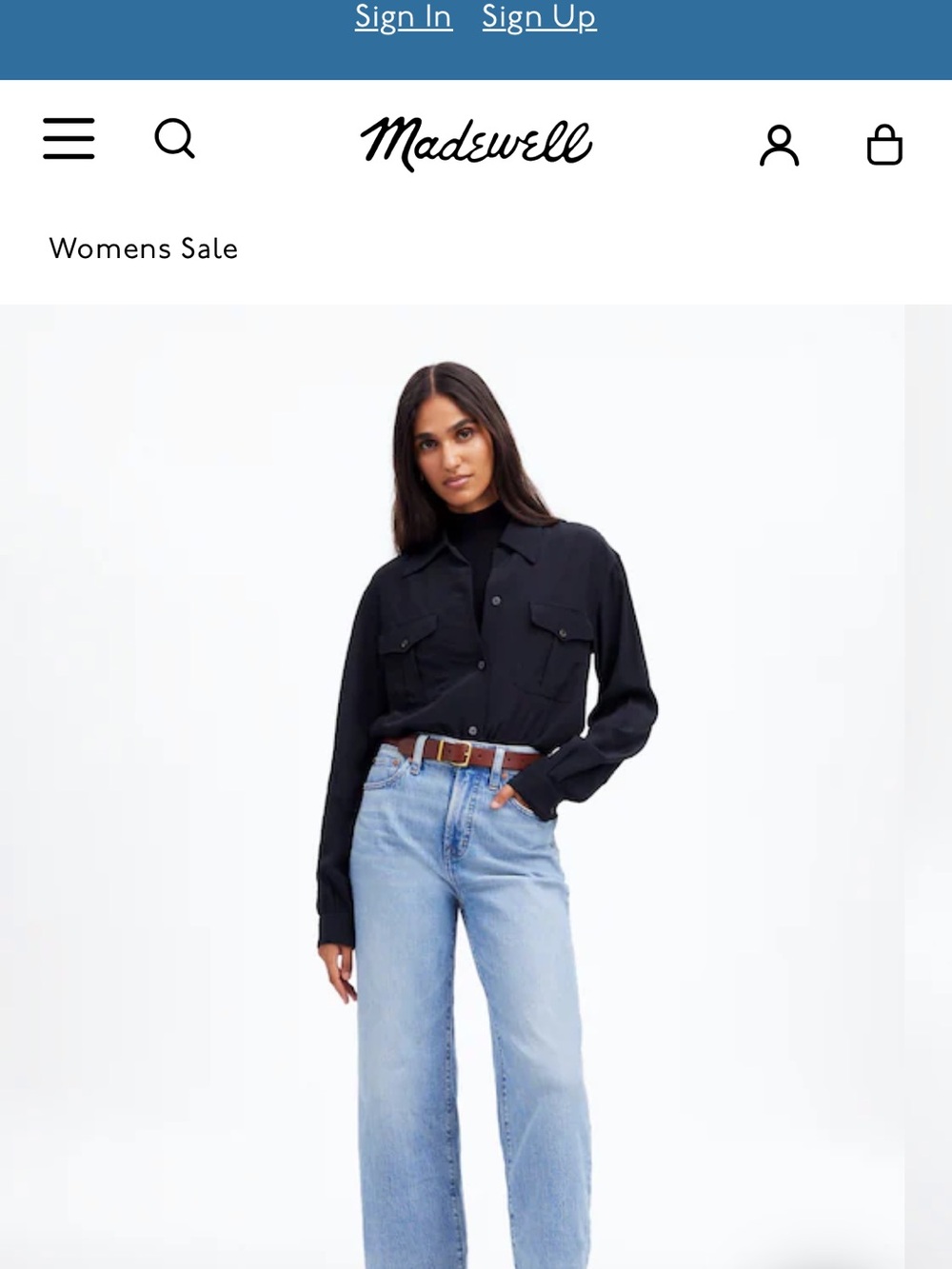 Madewell The Perfect Vintage WudeLeg Cropped Wide Leg Jeans SZ 33 P